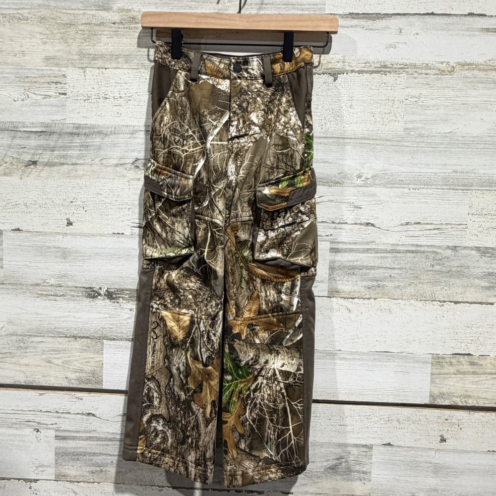 Magellan Waterproof Pants Boys XS Camo Realtree Edge Cargo Hunting Outdoors EUC